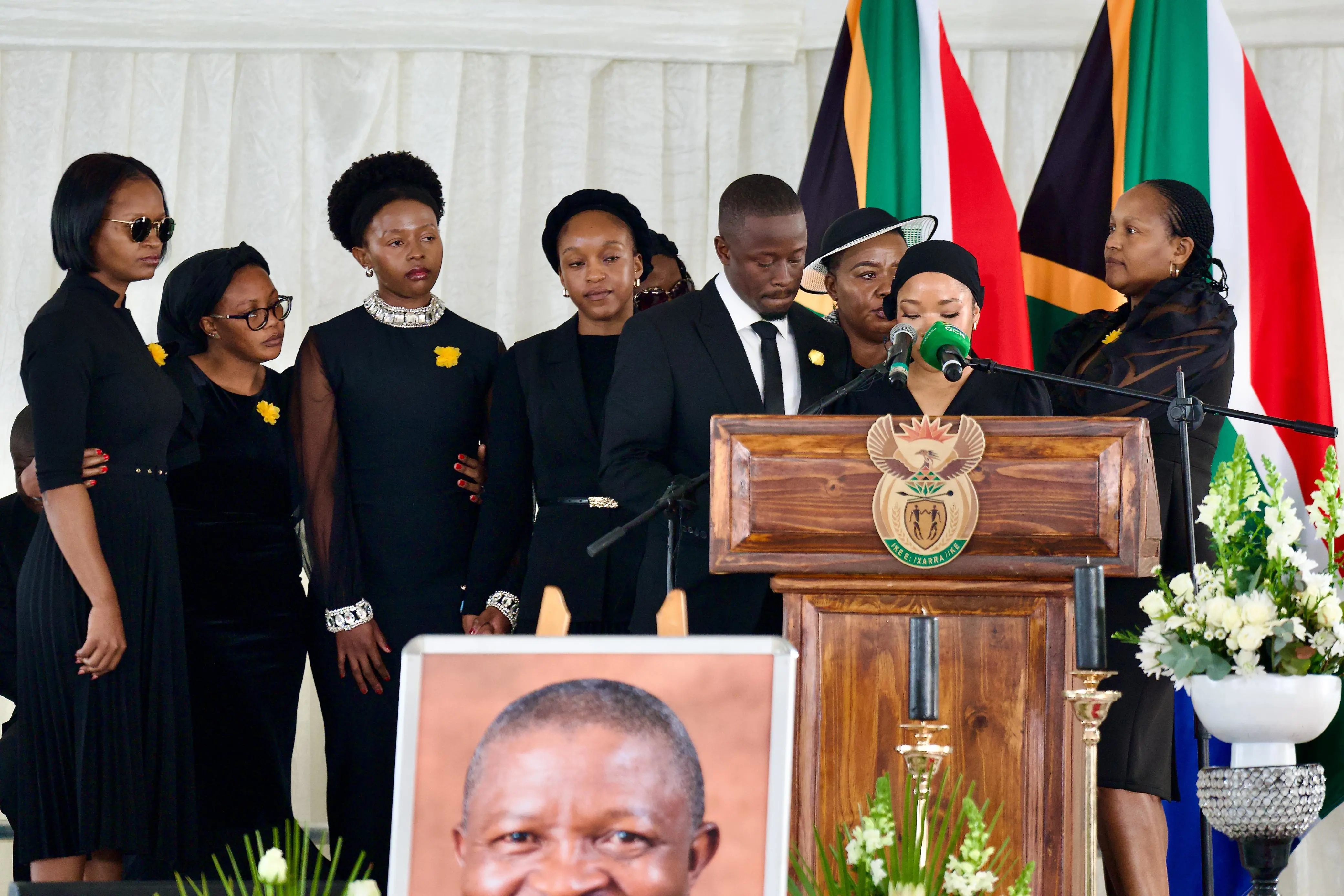 The children and close family members of former Deputy President David Mabuza pay tribute to him at his funeral service on 12 July 2025. Picture: Katlego Jiyane/EWN The children and close family members of former Deputy President David Mabuza pay tribute to him at his funeral service on 12 July 2025. Picture: Katlego Jiyane/EWN