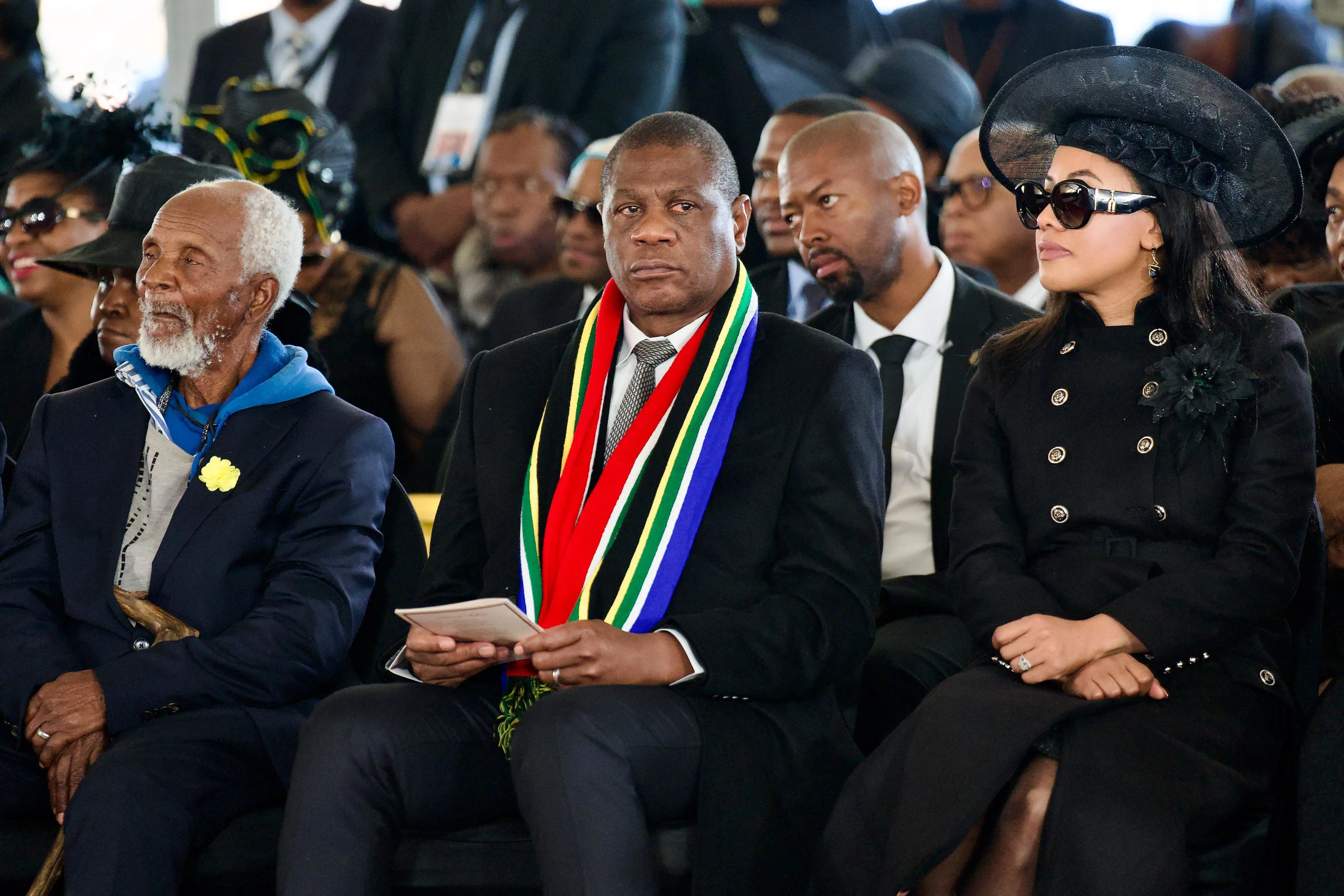 Deputy President Paul Mashatile listens to tributes for former Deputy President David Mabuza at his funeral service at the Hoërskool Bergvlam in Mbombela, Mpumalanga on 12 July 2025. Picture: Katlego Jiyane/EWN Deputy President Paul Mashatile listens to tributes for former Deputy President David Mabuza at his funeral service at the Hoërskool Bergvlam in Mbombela, Mpumalanga on 12 July 2025. Picture: Katlego Jiyane/EWN