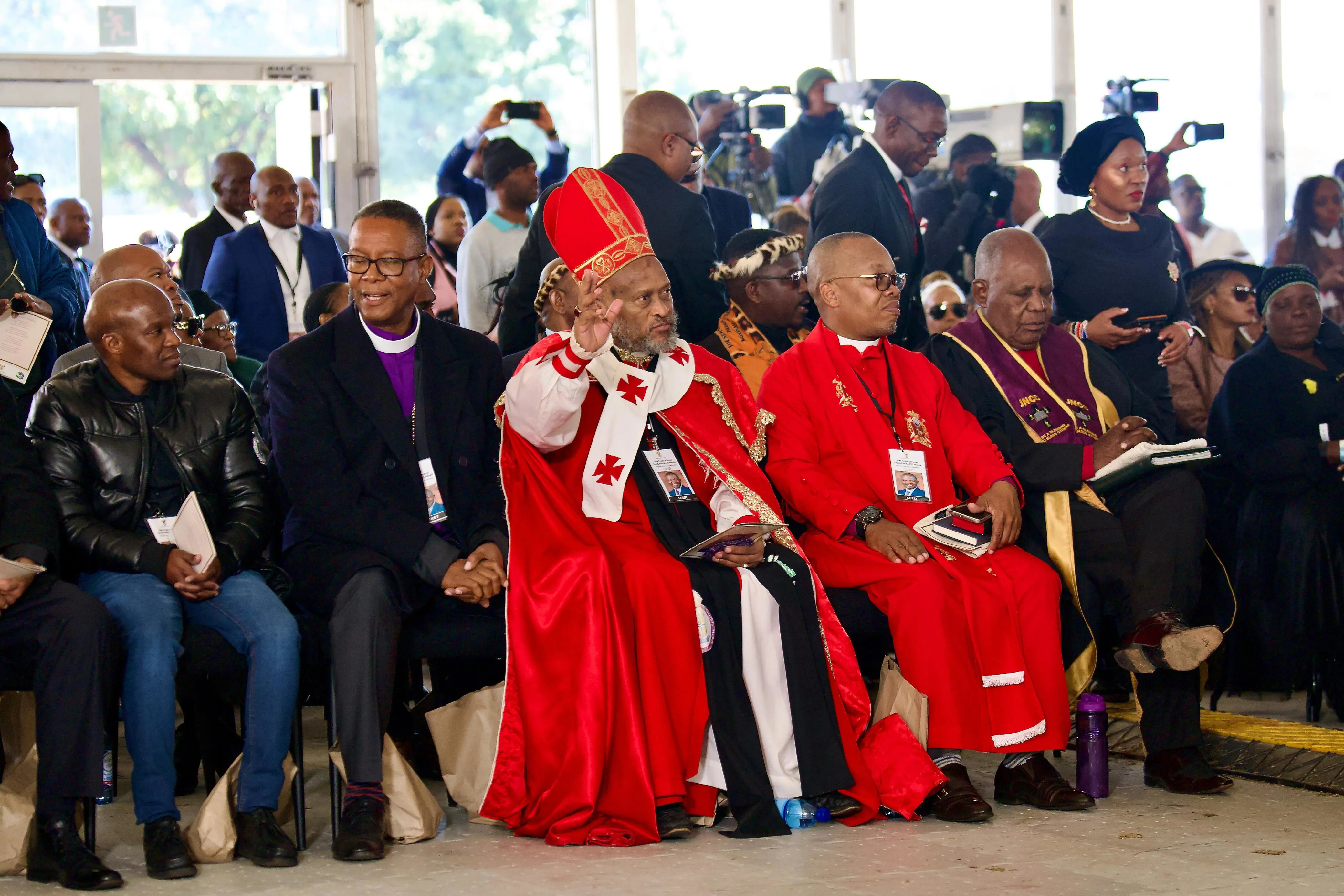 Dignitaries at the funeral service of former Deputy President David Mabuza at the Hoërskool Bergvlam in Mbombela, Mpumalanga on 12 July 2025. Picture: Katlego Jiyane/EWN Dignitaries at the funeral service of former Deputy President David Mabuza at the Hoërskool Bergvlam in Mbombela, Mpumalanga on 12 July 2025. Picture: Katlego Jiyane/EWN