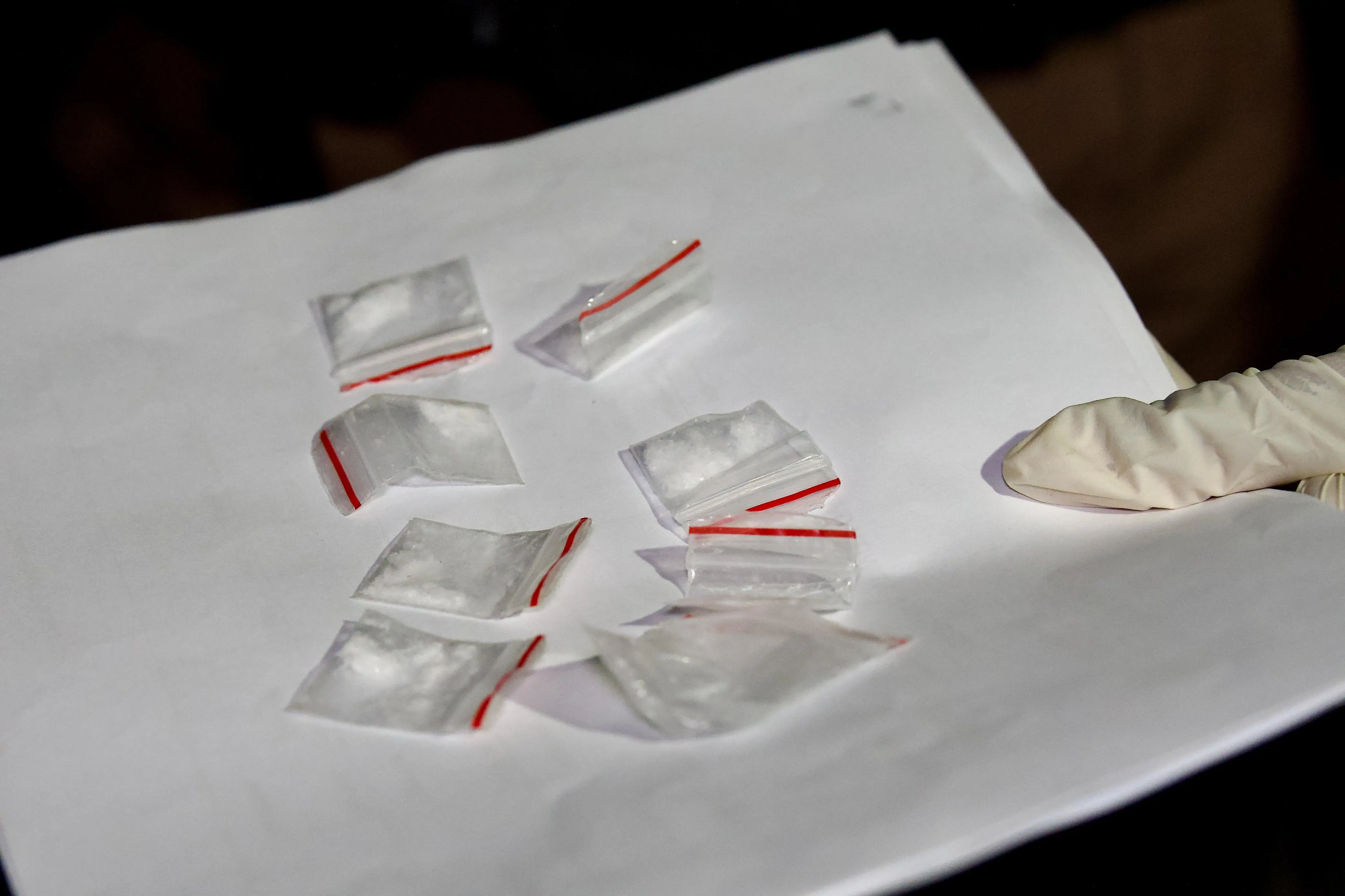 The operation uncovered several packets of crystal meth and marijuana during a surprise raid led by national Commissioner Samuel Thobakgale on 8 July 2025. Picture: Katlego Jiyane/Eyewitness News The operation uncovered several packets of crystal meth and marijuana during a surprise raid led by national Commissioner Samuel Thobakgale on 8 July 2025. Picture: Katlego Jiyane/Eyewitness News