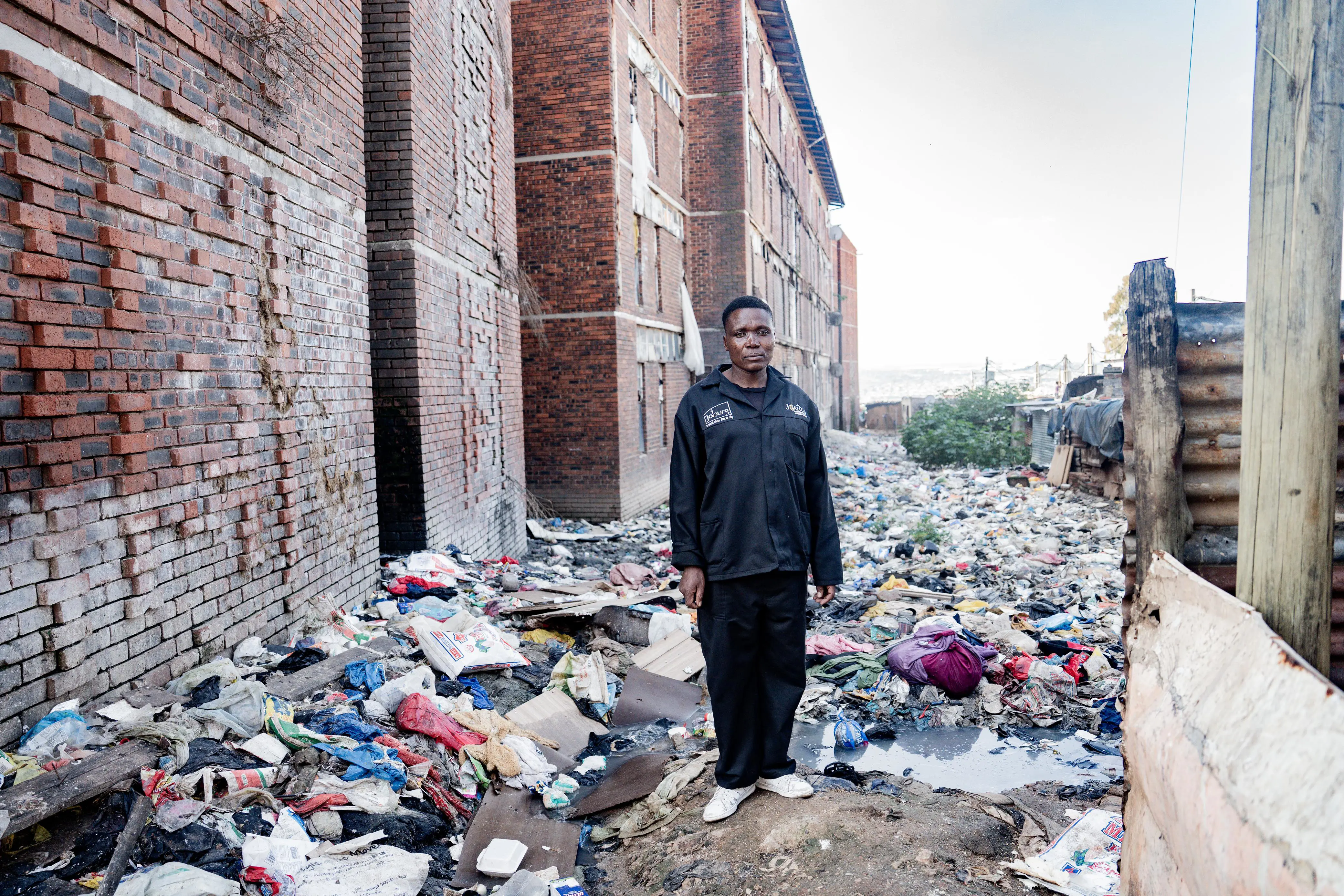 Sizwe Nxumalo, responsible for maintenance and cleaning at the hostel, says the constant sewage makes his efforts feel futile — ‘every time I clean, it’s like I haven’t done anything'. Photo: Sphamandla Dlamini/EWN Sizwe Nxumalo, responsible for maintenance and cleaning at the hostel, says the constant sewage makes his efforts feel futile — ‘every time I clean, it’s like I haven’t done anything'. Photo: Sphamandla Dlamini/EWN